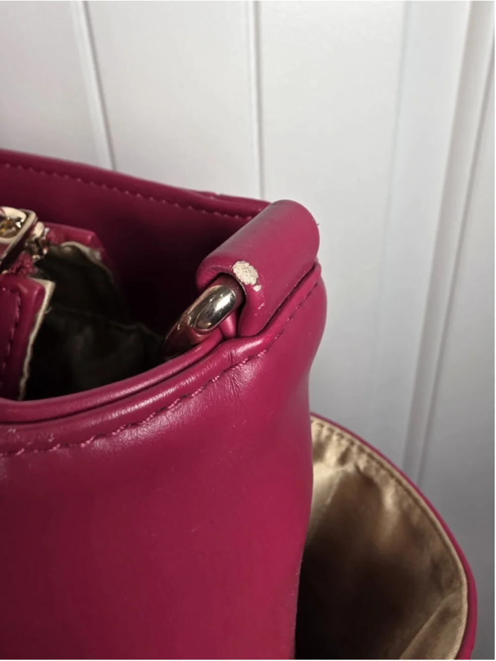 White Elm Aquila Tote Bag Fuchsia Pink Vegan Leather Laptop Work Travel Bag Read